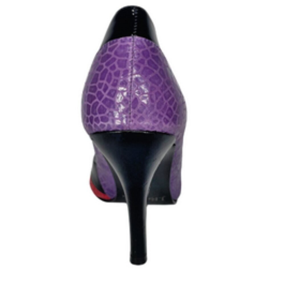 J.Reneé Kipp Multi-Color Faux Croc Patent Leather Pointed Toe Pumps Heels 9.5 - Picture 7 of 12